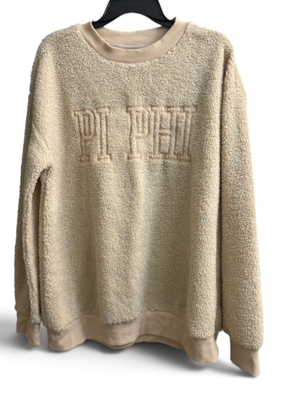 Charles River Apparel PI PHI Embroidered Beige Women’s Large Fleece Pullover